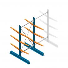 Beginsectie Draagarmstelling licht Dubbelzijdig 2000x1000x600mm (hxbxd) 3 niveaus