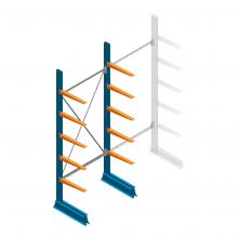 Beginsectie Draagarmstelling licht Enkelzijdig 2500x1000x500mm (hxbxd) 5 niveaus