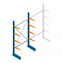 Beginsectie Draagarmstelling licht Enkelzijdig 2500x1250x500mm (hxbxd) 4 niveaus