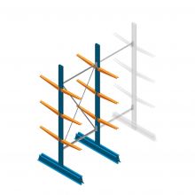 Beginsectie Draagarmstelling licht Dubbelzijdig 2500x1000x500mm (hxbxd) 3 niveaus