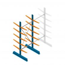 Beginsectie Draagarmstelling licht Dubbelzijdig 2500x1000x500mm (hxbxd) 5 niveaus