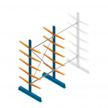 Beginsectie Draagarmstelling licht Dubbelzijdig 2500x1250x500mm (hxbxd) 5 niveaus
