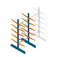 Beginsectie Draagarmstelling licht Dubbelzijdig 2500x1000x600mm (hxbxd) 5 niveaus