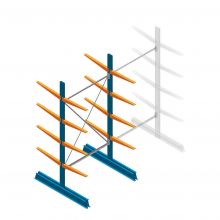 Beginsectie Draagarmstelling licht Dubbelzijdig 2500x1250x600mm (hxbxd) 4 niveaus