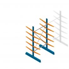 Beginsectie Draagarmstelling licht Dubbelzijdig 2500x1250x600mm (hxbxd) 5 niveaus