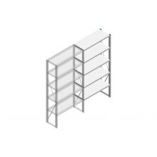 Aanbouwsectie Nedcon SF Legbordstelling 2000x970x400mm hxbxd 5 niveaus Metaal Verzinkt 200kg Enkel