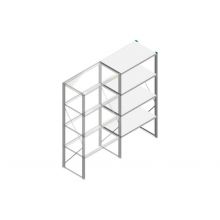 Aanbouwsectie Nedcon SF Legbordstelling 2000x970x600mm hxbxd 4 niveaus Metaal Verzinkt 200kg Enkel