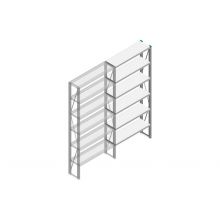 Aanbouwsectie Nedcon SF Legbordstelling 2200x970x300mm hxbxd 6 niveaus Metaal Verzinkt 200kg Enkel