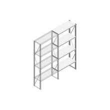 Aanbouwsectie Nedcon SF Legbordstelling 2200x970x400mm hxbxd 4 niveaus Metaal Verzinkt 200kg Enkel