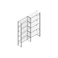 Aanbouwsectie Nedcon SF Legbordstelling 2200x970x400mm hxbxd 5 niveaus Metaal Verzinkt 80kg Enkel