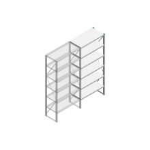 Aanbouwsectie Nedcon SF Legbordstelling 2200x970x500mm hxbxd 6 niveaus Metaal Verzinkt 200kg Enkel