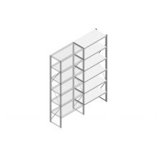 Aanbouwsectie Nedcon SF Legbordstelling 2500x970x500mm hxbxd 6 niveaus Metaal Verzinkt 80kg Enkel