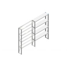 Aanbouwsectie Nedcon SF Legbordstelling 2000x1270x300mm hxbxd 4 niveaus Metaal Verzinkt 175kg Enkel