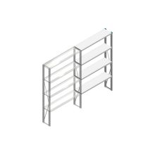 Aanbouwsectie Nedcon SF Legbordstelling 2000x1270x300mm hxbxd 4 niveaus Metaal Verzinkt 70kg Enkel