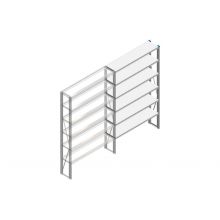 Aanbouwsectie Nedcon SF Legbordstelling 2000x1270x300mm hxbxd 6 niveaus Metaal Verzinkt 175kg Enkel