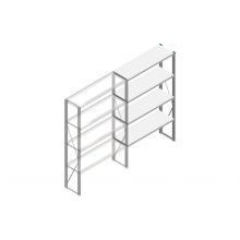 Aanbouwsectie Nedcon SF Legbordstelling 2000x1270x400mm hxbxd 4 niveaus Metaal Verzinkt 175kg Enkel
