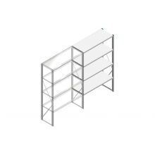 Aanbouwsectie Nedcon SF Legbordstelling 2000x1270x500mm hxbxd 4 niveaus Metaal Verzinkt 175kg Enkel