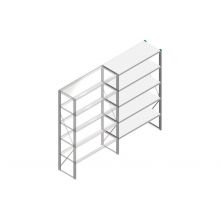 Aanbouwsectie Nedcon SF Legbordstelling 2000x1270x500mm hxbxd 5 niveaus Metaal Verzinkt 60kg Enkel