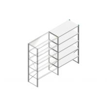 Aanbouwsectie Nedcon SF Legbordstelling 2000x1270x600mm hxbxd 5 niveaus Metaal Verzinkt 175kg Enkel