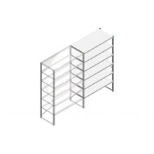 Aanbouwsectie Nedcon SF Legbordstelling 2000x1270x600mm hxbxd 6 niveaus Metaal Verzinkt 175kg Enkel