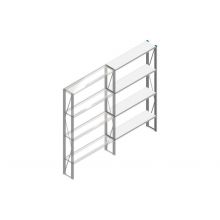 Aanbouwsectie Nedcon SF Legbordstelling 2200x1270x300mm hxbxd 4 niveaus Metaal Verzinkt 175kg Enkel
