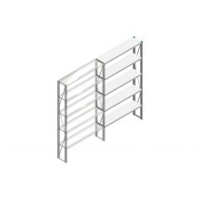 Aanbouwsectie Nedcon SF Legbordstelling 2200x1270x300mm hxbxd 5 niveaus Metaal Verzinkt 175kg Enkel