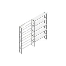 Aanbouwsectie Nedcon SF Legbordstelling 2200x1270x300mm hxbxd 5 niveaus Metaal Verzinkt 70kg Enkel