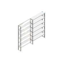 Aanbouwsectie Nedcon SF Legbordstelling 2200x1270x300mm hxbxd 6 niveaus Metaal Verzinkt 175kg Enkel