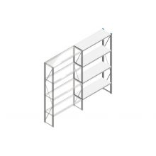 Aanbouwsectie Nedcon SF Legbordstelling 2200x1270x400mm hxbxd 4 niveaus Metaal Verzinkt 175kg Enkel