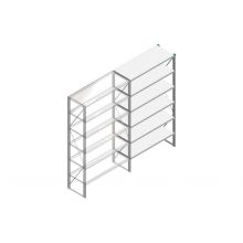 Aanbouwsectie Nedcon SF Legbordstelling 2200x1270x500mm hxbxd 6 niveaus Metaal Verzinkt 60kg Enkel