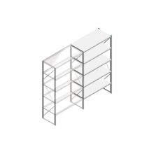 Aanbouwsectie Nedcon SF Legbordstelling 2200x1270x600mm hxbxd 5 niveaus Metaal Verzinkt 175kg Enkel