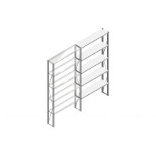Aanbouwsectie Nedcon SF Legbordstelling 2500x1270x300mm hxbxd 5 niveaus Metaal Verzinkt 175kg Enkel