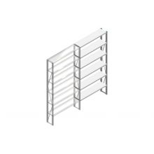 Aanbouwsectie Nedcon SF Legbordstelling 2500x1270x300mm hxbxd 6 niveaus Metaal Verzinkt 70kg Enkel