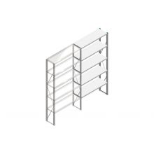 Aanbouwsectie Nedcon SF Legbordstelling 2500x1270x400mm hxbxd 5 niveaus Metaal Verzinkt 175kg Enkel