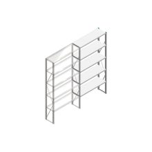 Aanbouwsectie Nedcon SF Legbordstelling 2500x1270x400mm hxbxd 5 niveaus Metaal Verzinkt 175kg Enkel