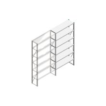 Aanbouwsectie Nedcon SF Legbordstelling 2500x1270x400mm hxbxd 6 niveaus Metaal Verzinkt 65kg Enkel