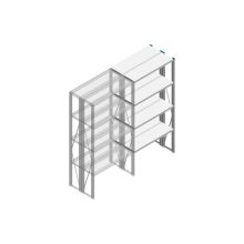 Aanbouwsectie Nedcon SF Legbordstelling 2000x970x600mm hxbxd 4 niveaus Metaal Verzinkt 85kg Dubbel