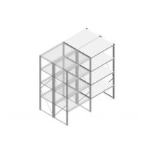 Aanbouwsectie Nedcon SF Legbordstelling 2000x970x1200mm hxbxd 4 niveaus Metaal Verzinkt 200kg Dubbel