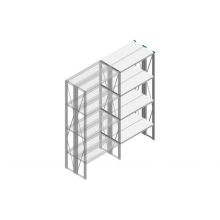 Aanbouwsectie Nedcon SF Legbordstelling 2200x970x600mm hxbxd 4 niveaus Metaal Verzinkt 85kg Dubbel