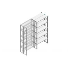 Aanbouwsectie Nedcon SF Legbordstelling 2200x970x600mm hxbxd 5 niveaus Metaal Verzinkt 200kg Dubbel