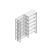 Aanbouwsectie Nedcon SF Legbordstelling 2200x970x600mm hxbxd 6 niveaus Metaal Verzinkt 85kg Dubbel