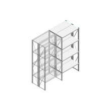 Aanbouwsectie Nedcon SF Legbordstelling 2200x970x800mm hxbxd 4 niveaus Metaal Verzinkt 200kg Dubbel