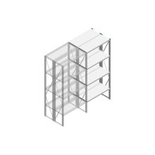 Aanbouwsectie Nedcon SF Legbordstelling 2200x970x800mm hxbxd 4 niveaus Metaal Verzinkt 200kg Dubbel