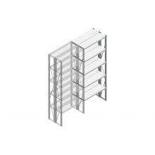Aanbouwsectie Nedcon SF Legbordstelling 2500x970x600mm hxbxd 5 niveaus Metaal Verzinkt 200kg Dubbel