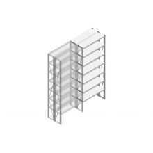 Aanbouwsectie Nedcon SF Legbordstelling 2500x970x600mm hxbxd 7 niveaus Metaal Verzinkt 200kg Dubbel