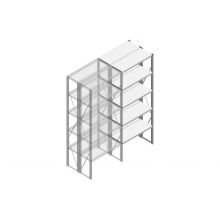 Aanbouwsectie Nedcon SF Legbordstelling 2500x970x800mm hxbxd 5 niveaus Metaal Verzinkt 200kg Dubbel