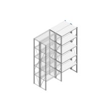 Aanbouwsectie Nedcon SF Legbordstelling 2500x970x800mm hxbxd 5 niveaus Metaal Verzinkt 200kg Dubbel