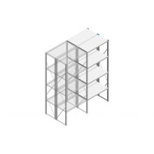 Aanbouwsectie Nedcon SF Legbordstelling 2500x970x1000mm hxbxd 4 niveaus Metaal Verzinkt 200kg Dubbel