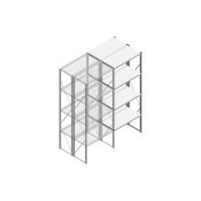 Aanbouwsectie Nedcon SF Legbordstelling 2500x970x1000mm hxbxd 4 niveaus Metaal Verzinkt 200kg Dubbel