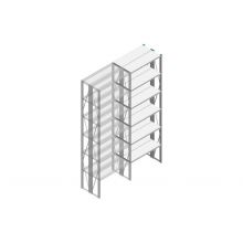 Aanbouwsectie Nedcon SF Legbordstelling 3000x970x600mm hxbxd 6 niveaus Metaal Verzinkt 200kg Dubbel